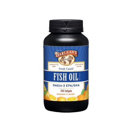 Barlean's Omega 3 Fish Oil Supplements, 1000mg Fish Oil Pills with EPA & DHA, Softgels for Joint, Brain, & Heart Health, Orange Flavored, 250 Count