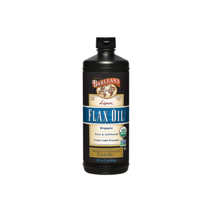 Barlean's Organic Lignan Flaxseed Oil Liquid Supplement from Cold Pressed Flax Seeds, 7,230 mg ALA Omega-3 Fatty Acids, Cold Press Flax Seeds for Joint & Heart Health, 32 oz