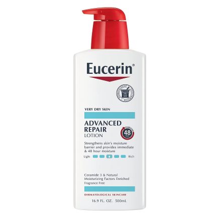 Eucerin Advanced Repair Body Lotion, Unscented Body Lotion for Dry Skin, 16.9 Fl Oz Pump Bottle