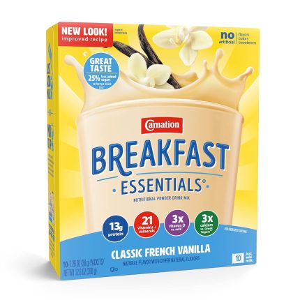 Carnation Breakfast Essentials Complete Nutritional Drink Vanilla, 1.26 Oz - 10 Count (Pack of 6)