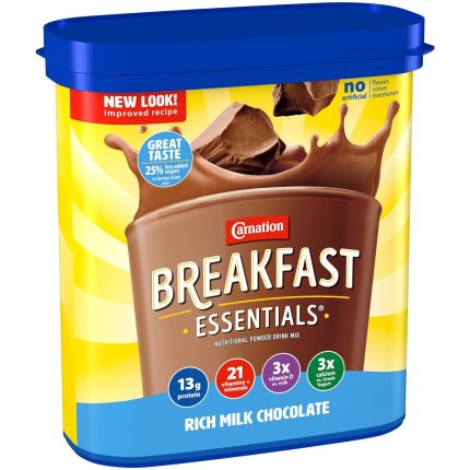 Carnation Breakfast Essentials Powder Drink Mix, Rich Milk Chocolate, 17.7 Ounce Jar (Pack of 6)